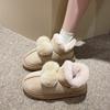 Cute and Sweet Fur Ball Snow Boots for Women's 2024 New Winter Plush Short Tube Women's Cotton Shoes Platform Sneakers Trafza
