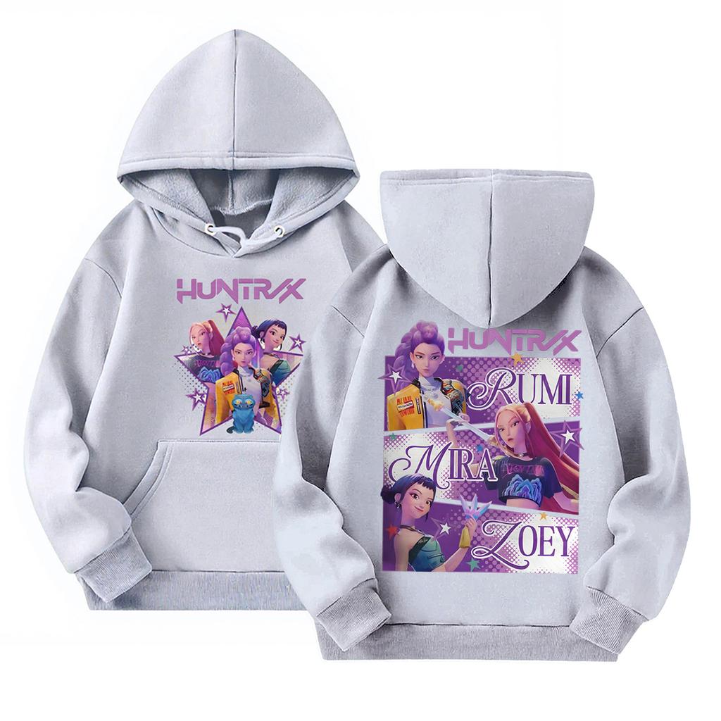 Детский повседневный пуловер с круглым вырезом и принтом, с длинными рукавами и капюшоном