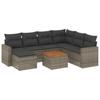 8 piece Grey Garden Sofa Set with Cushions Poly Rattan