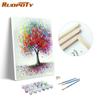DIY Oil Painting By Numbers Tree Landscape Acrylic On Canvas Wall Art Picture By Numbers For Living Room