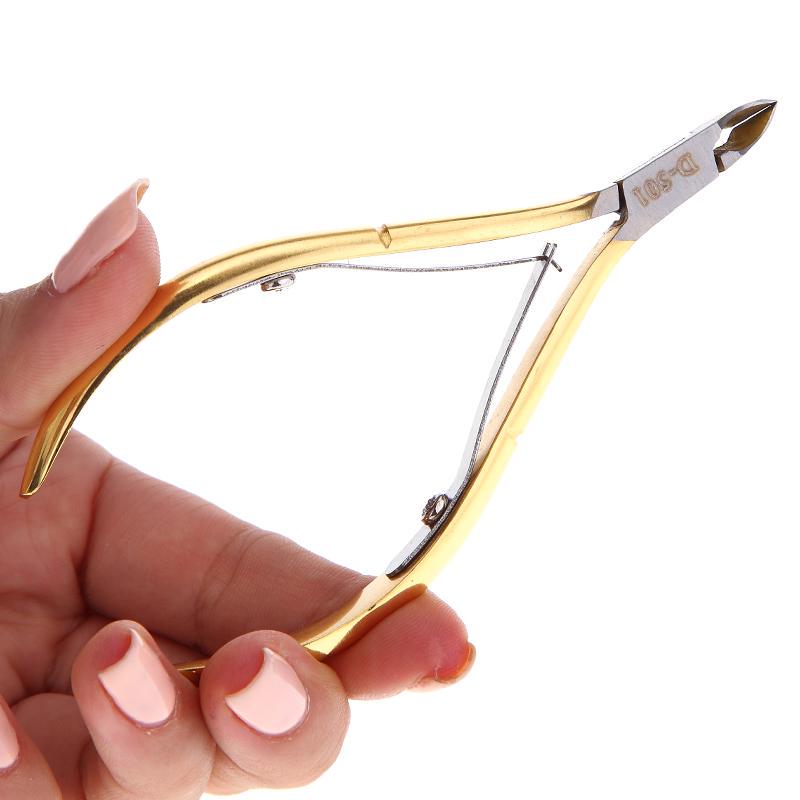 monja Щипцы для кутикулы для дизайна ногтей, толкатель, ножницы, золото, нержавеющая сталь, удаление омертвевшей кожи, чистка, маникюр, педикюр, инструменты для ухода