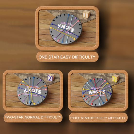 Kids Rope Untangling Game Logic Thinking Focus Training Rope Board Game Parent-children Interactive Educational Colorful Elastic Rope Unhitching Toy