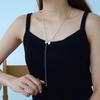 Серебряное колье Tisca Chain Slim в форме сердца для женщин