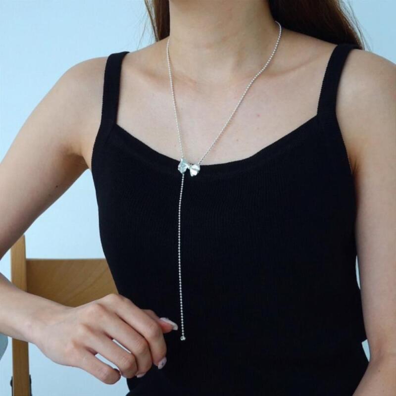 Серебряное колье Tisca Chain Slim в форме сердца для женщин