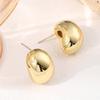 New Fashion Beans Shape Women's Stud Earrings Smooth Metal Korean Fashion Small Earrings Lovely Cute Fashion Ear Zircon