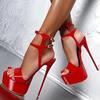 Сандалии на очень высоком каблуке, пикантные вечерние модельные туфли, женские туфли-лодочки на платформе, большие размеры 34–46