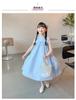 Summer Children Girl Sleeveless Dress 2-10Y Kids Girl Round Collar Infant Babys Girl Dress Cotton Side Pockets Little Girl Dress