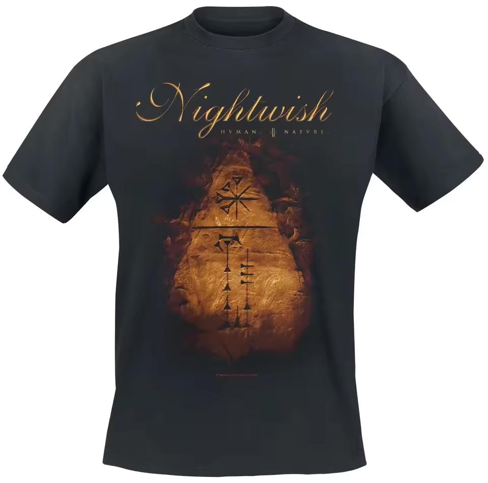Футболка с принтом руны и тотема Human Nature от Nightwish Мужская Женская Унисекс Футболка Симфоник-метал Группы