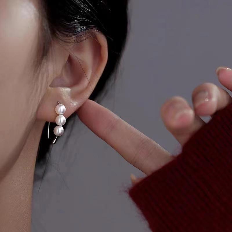 1 пара новых модных сережек-гвоздиков с белым жемчугом, легкие роскошные круглые свадебные серьги для женщин, подарки, сладкие серьги для девочек, ювелирные изделия