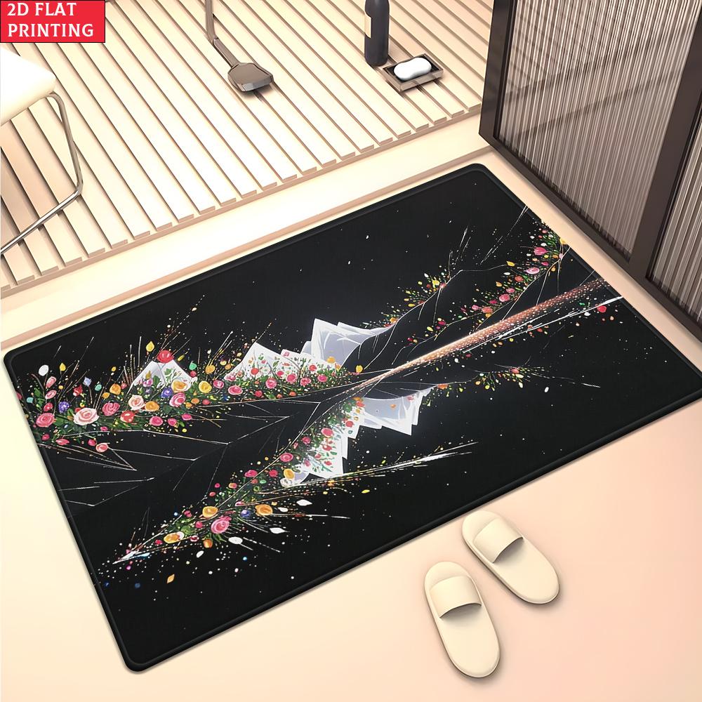 Aesthetic Butterfly Galaxy Floral Area Rug,Colorful Swirl Flower Carpet for Living Room, Boho Floor Mat for Bedroom Decor