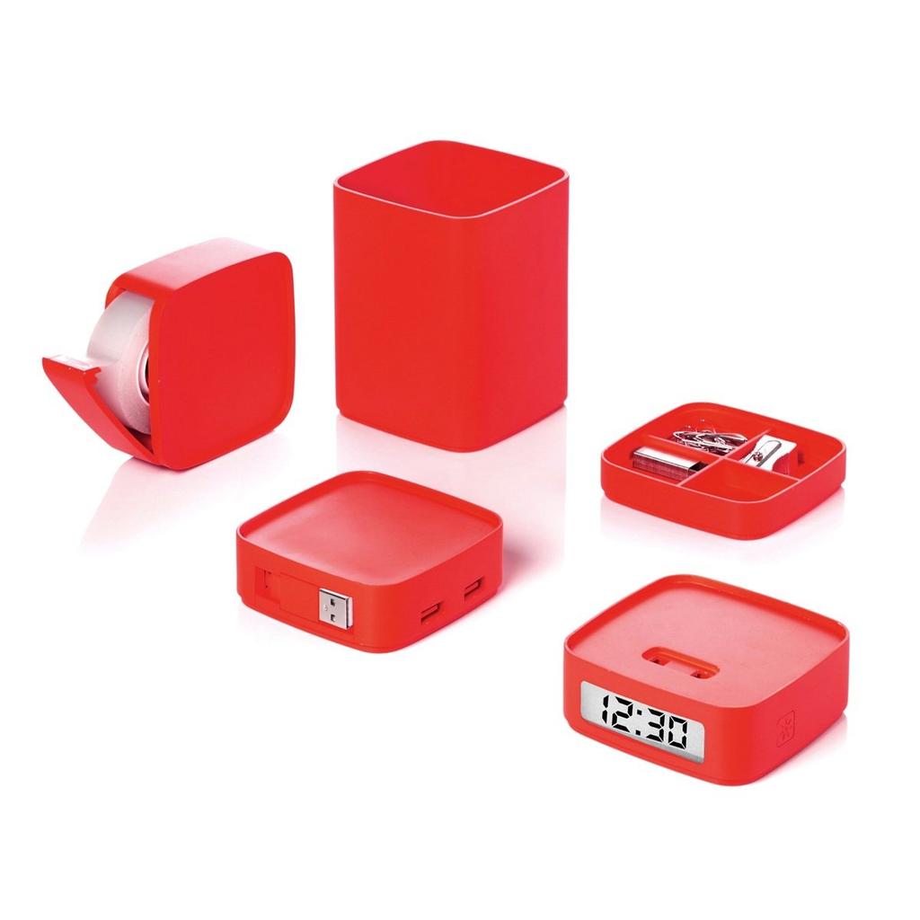 LEXON Multi-Function Pen Holder by Damian Evans, Red, for the MINI TOTEM LD110 R