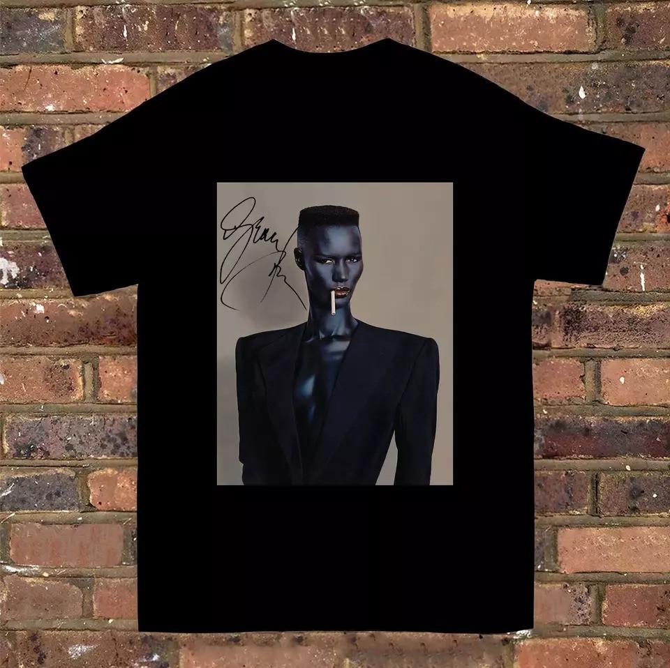 New Grace Jones Signature Collection Unisex Cotton Black Shirt S To 5XL Unisex T-Shirt