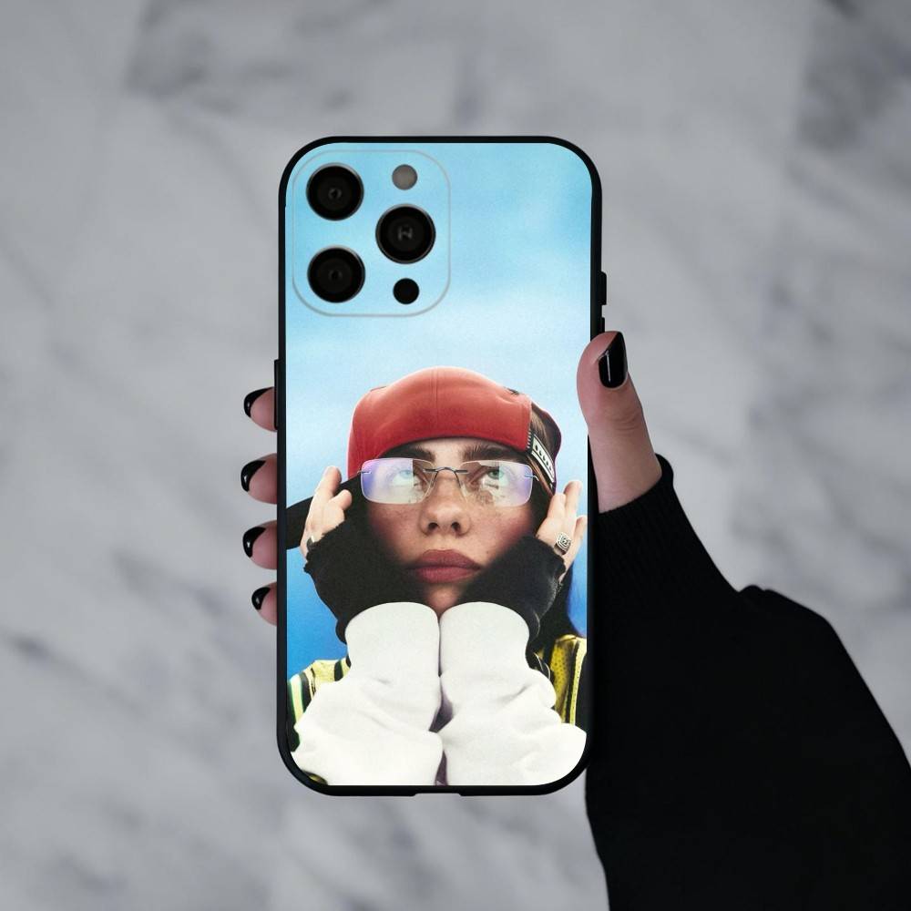 Чехол для телефона Singer B-Billie E-Eilish-H для iPhone 17pro,16,15,14,13,12,11 Plus,Pro Max,XS,Мягкий силиконовый черный чехол