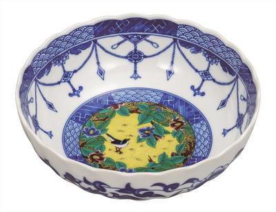 Чаша Kutani ware Iwataya 6,5 дюйма - Камелия и птица Yoshidaya K9-259