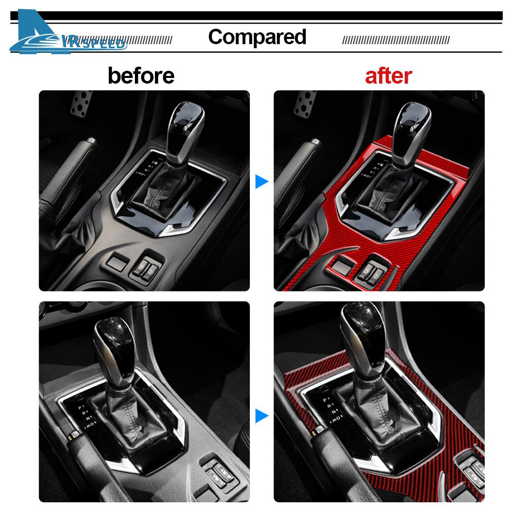 Real Soft Carbon Fiber Sticker For Subaru Impreza Crosstrek 2018 2019 2020 2021 2022 2023 Automatic Gear Shift Console Trim