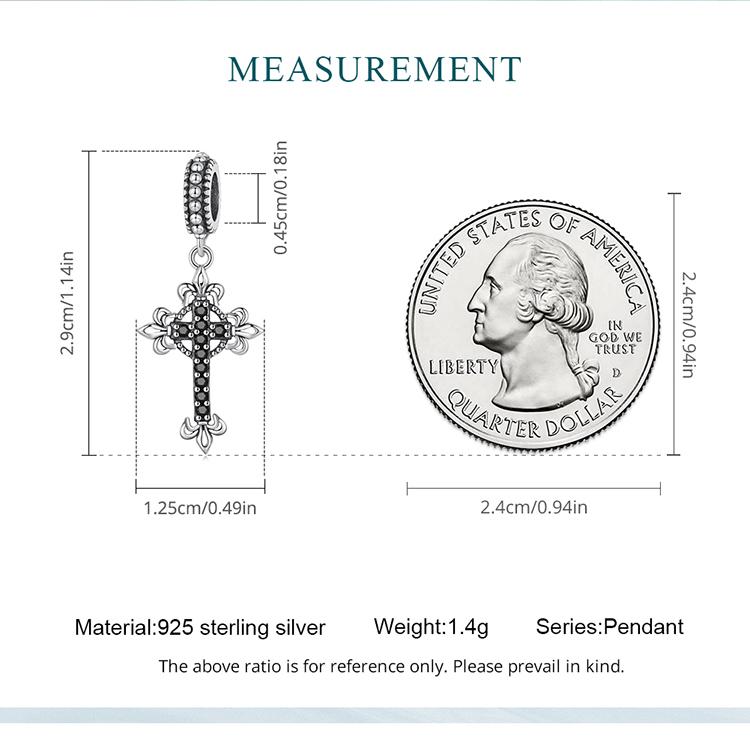 BAMOER Стерлингового Серебра 925 пробы Иисус и Крест Подвеска подходит для женщин DIY браслет и браслет Винтаж Крест Подвески Коллекция Изящных Ювелирных Изделий