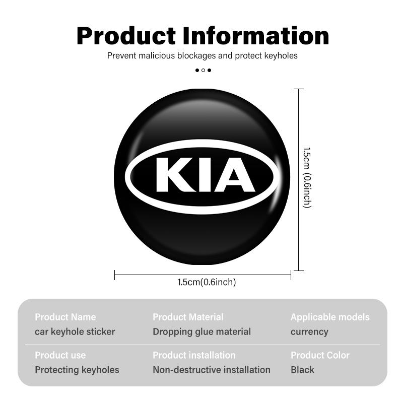 AVZZMC1 8pcs Car Keyhole Sticker Anti Block Protective Cover Non Destructive For KIA Cerato Soul Venga Forte Spectra Sedona Niro Cadenza