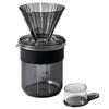 &NE Tritan Dripper & Server, Nikii Cafe, Black, 430ml Capacity, 1-2 Cups, Made In Japan, Coffee Set with Spoon, Portable, Compact, Shatter-Resistant,