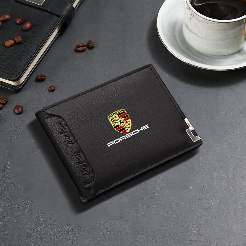 For Porsche KO2Car Driver's Licence Organiser Insurance Card Holder Car Emblem Soft Wallet For Porsche 911 Cayenne 918 Pajun 718 Panamera Macan