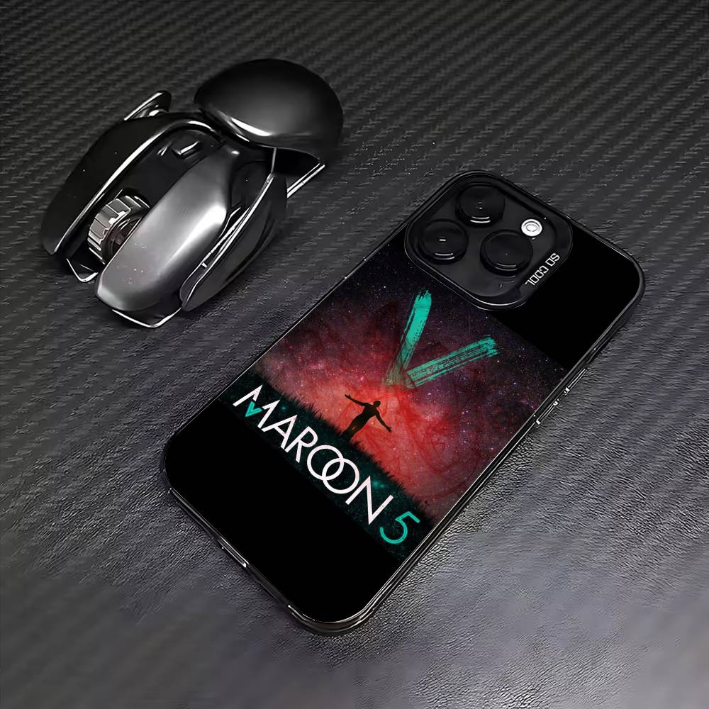 Band Maroon5 Phone Case For iPhone17,16,15,14,13,12,11 Plus,Pro Max Colored Silver Plated Inside Cover