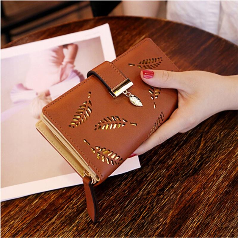 Женский кошелек с листовыми орехами и длинной застежкой-молнией с пряжкой для отдыха, ручная сумка с денежной картой