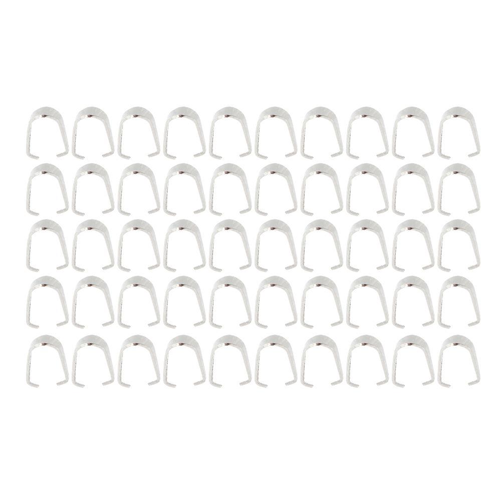 500pcs Silver Pinch Clips Stainless Steel Bail Clasp Pendant Connectors DIY Jewelry Making