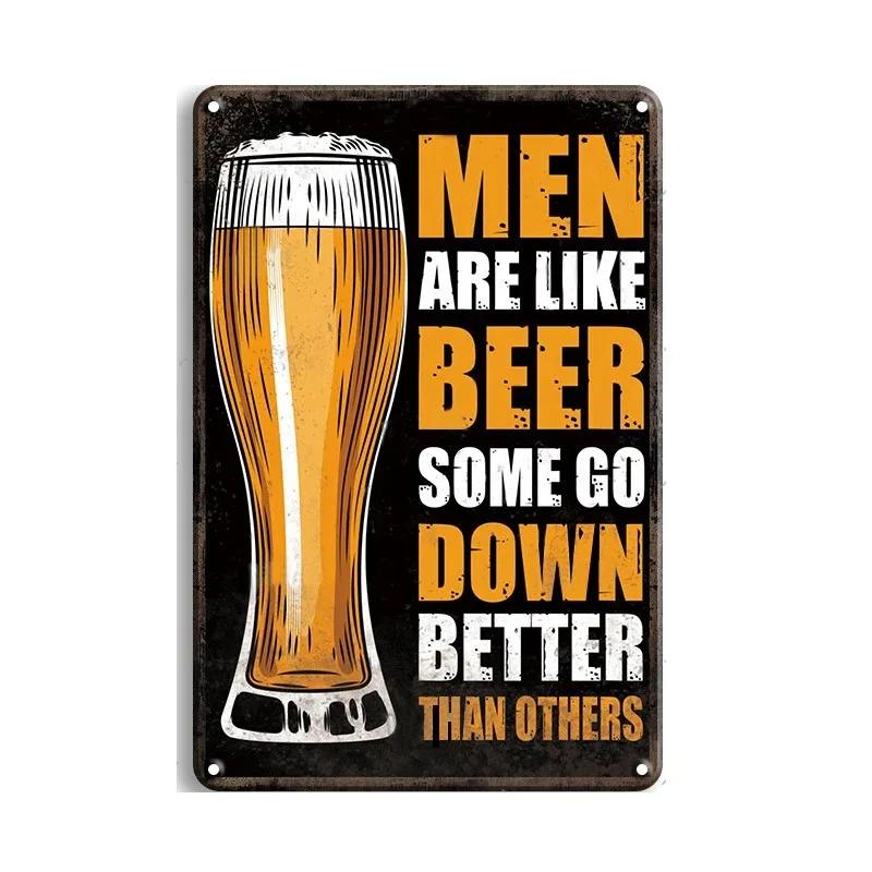 Винтажные приветствия, пиво, коктейль, жестяные вывески, декор, плакат, металлические вывески, настенная жестяная тарелка, живопись, человек, пещера, бар, кафе, художественные таблички, украшение