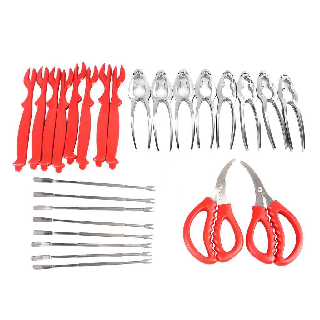 Набор из 27 инструментов для морепродуктов, цинковый сплав, крабовые палочки, пластиковые ножки для лобстеров, крабовые ножки из нержавеющей стали
