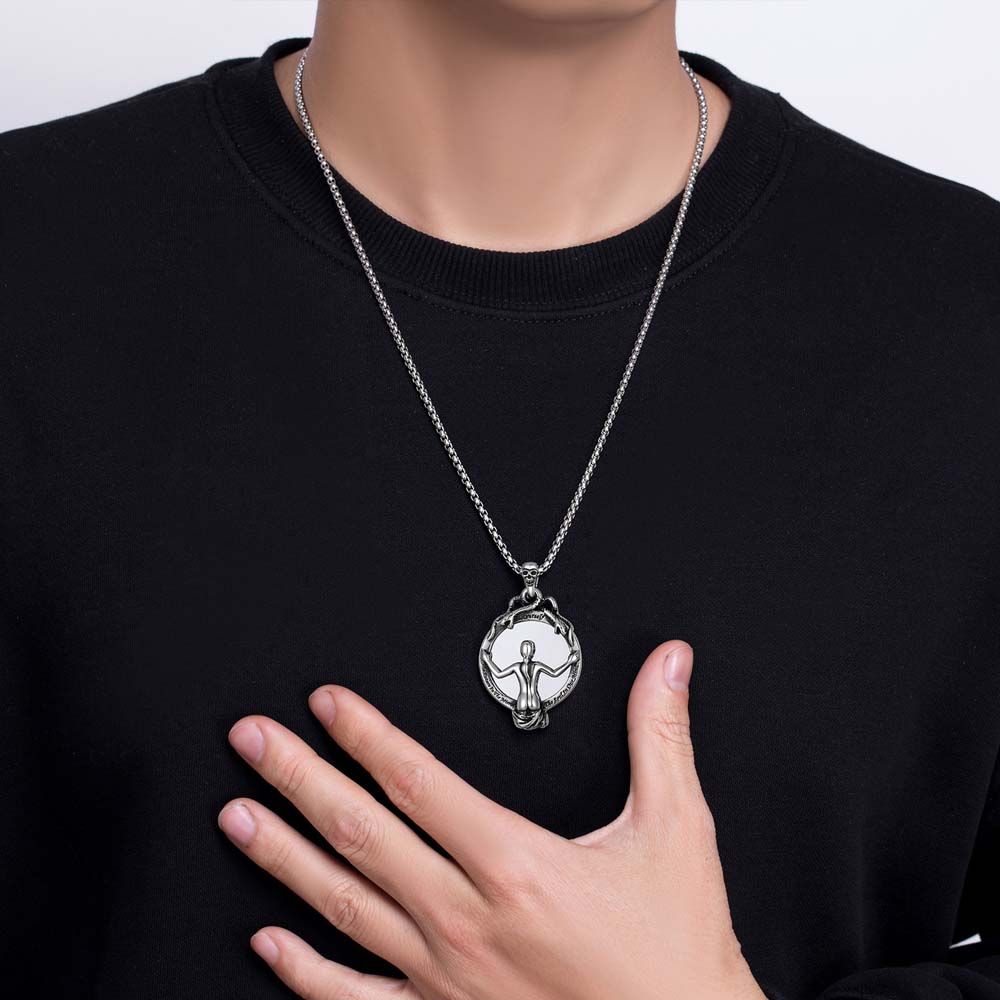 Long Halloween Jewelry Sweater Chain Skull Neck Chain Skull Mirror Pendant Gothic Skeleton Necklace