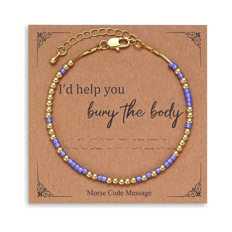 Браслет JYL TS Богемский плетеный азбукой Морзе с карточкой Призывает Тайну и Связь