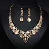 European and American Fashion Crystal Necklace and Earring Bridal Jewelry Set