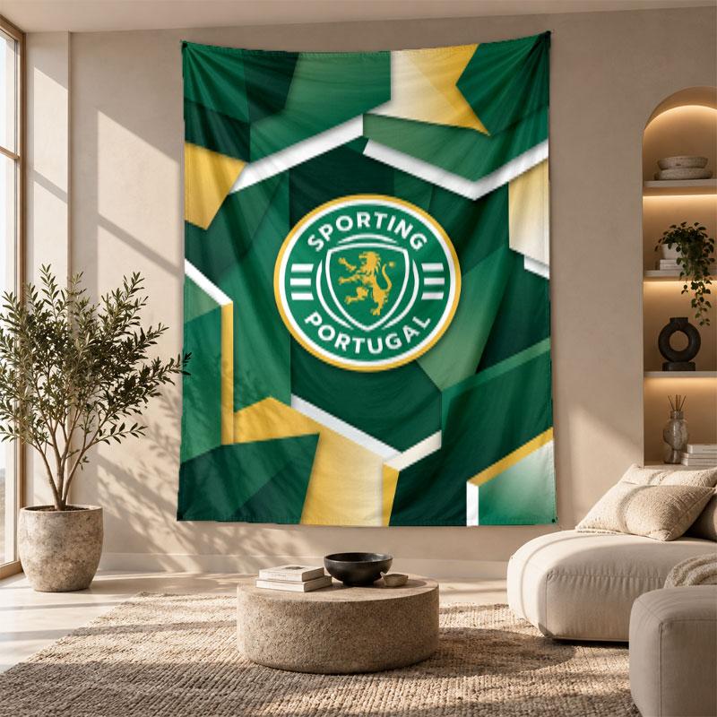 Decorative Tapestry,Sporting CP FC Printed Wall Art, Lightweight Wall Hanging For Bedroom Background