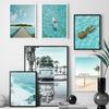 Beach Surf Sea Car Coconut Tree Landscape Nordic Posters And Prints Wall Art Canvas Painting Wall Pictures For Living Room Decor