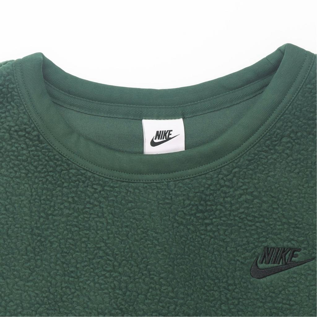 Nike Клубная флисовая однотонная толстовка с круглым вырезом и карманом на молнии, мужская толстовка елово-зеленого цвета FB8379-323