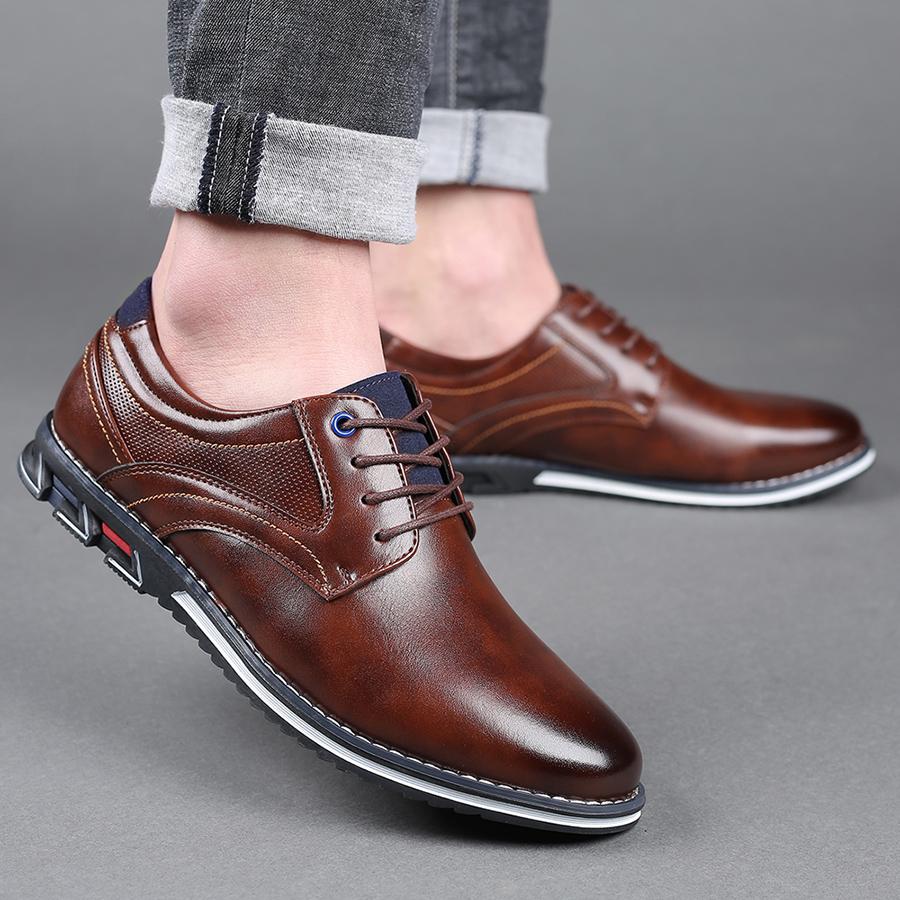 Retro Men Shoes Business Brand Leather Shoes Fashion Casual Shoes For Men Black Brown Breathable Loafers Comfort Men'Shoe 2024