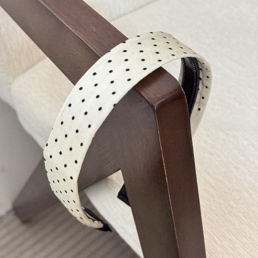 Non-Slip Korean Wide Headband Black White Color Temperament Hair Band Polka Dot Headband  Wash Face