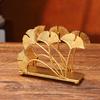 Ginkgo Vertical Napkin Holder Rustic Ginkgo Leaves Napkin Storage Holder Metal Paper Towel Dispenser Kitchen Tabletop Decorative Organizer