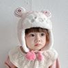 Windproof Cartoon Bear Baby Hat Plush Trendy Baby Beanie Cap Cute Earmuffs Toddler Cap  Gifts