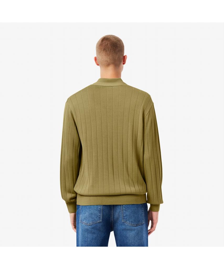 Мужской хлопковый в рубчик кардиган Lacoste Ah5338-55N E9F