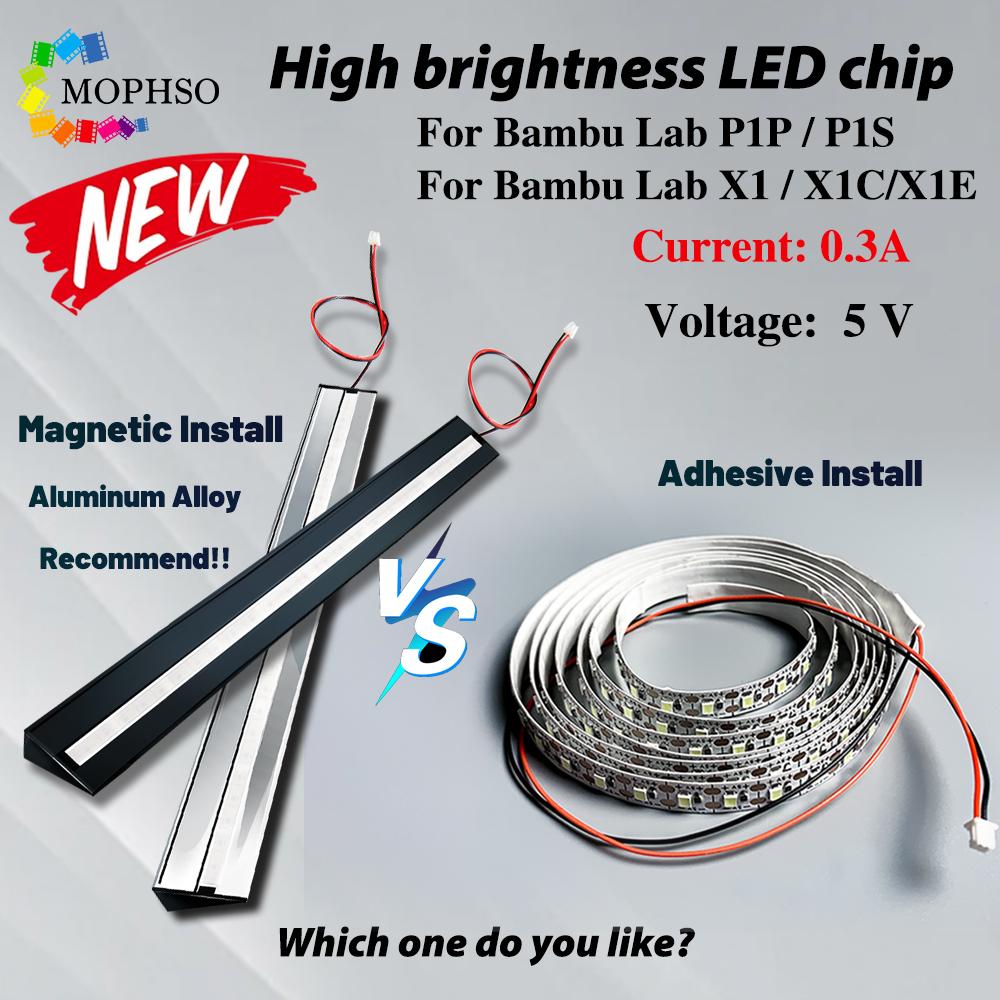 LED Lights Strip For Bambu Lab P1s P1P X1 X1C 3D Printer LED Light Kit 5V 150cm IP44 Lighting Lamp Super Bright For Bambulabs