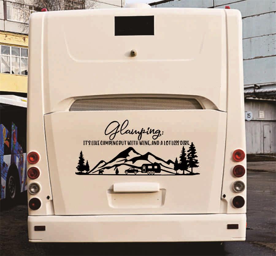 Для Глэмпинга Наклейка на Автодом, Виниловая Наклейка для Автодома, Наклейка для Автодома, Водонепроницаемая, Приключение, Гора, Дерево, Украшение