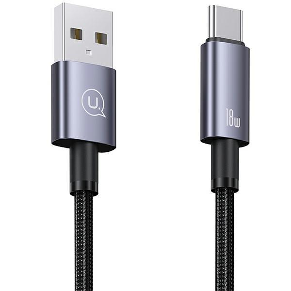 USAMS USB to USB-C Cable 3A 1.2mFast Charging Steel/Tarnish SJ663USB01 (US-SJ663)