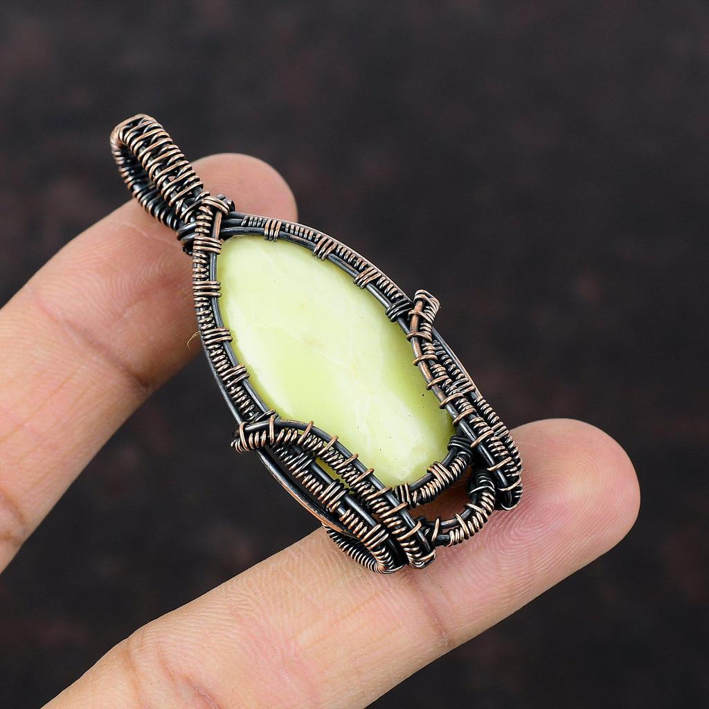 Подвеска-змеевик, медная проволочная обертка, подвеска с драгоценным камнем, ювелирное изделие-змеевик, кулон ручной работы из меди, дизайнерское ювелирное изделие, подарок для матери