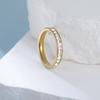 Stainless Steel Gold Zircon Rings Women Men Polished Finger Ring Minimalist Simple Jewelry