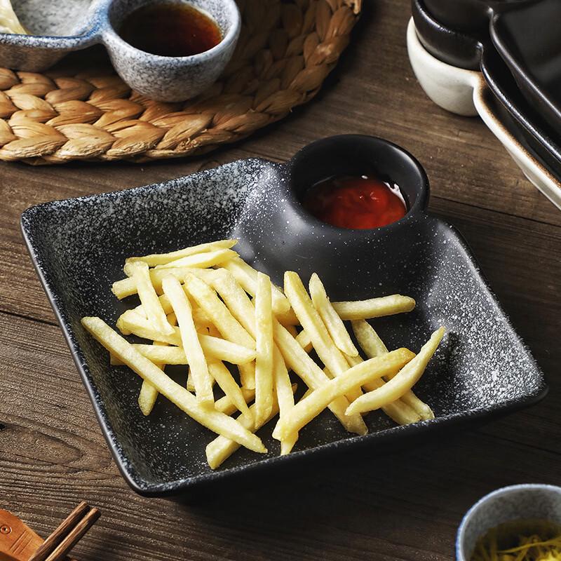 Квадратная тарелка для пельменей ZISIZ с блюдцем для соуса