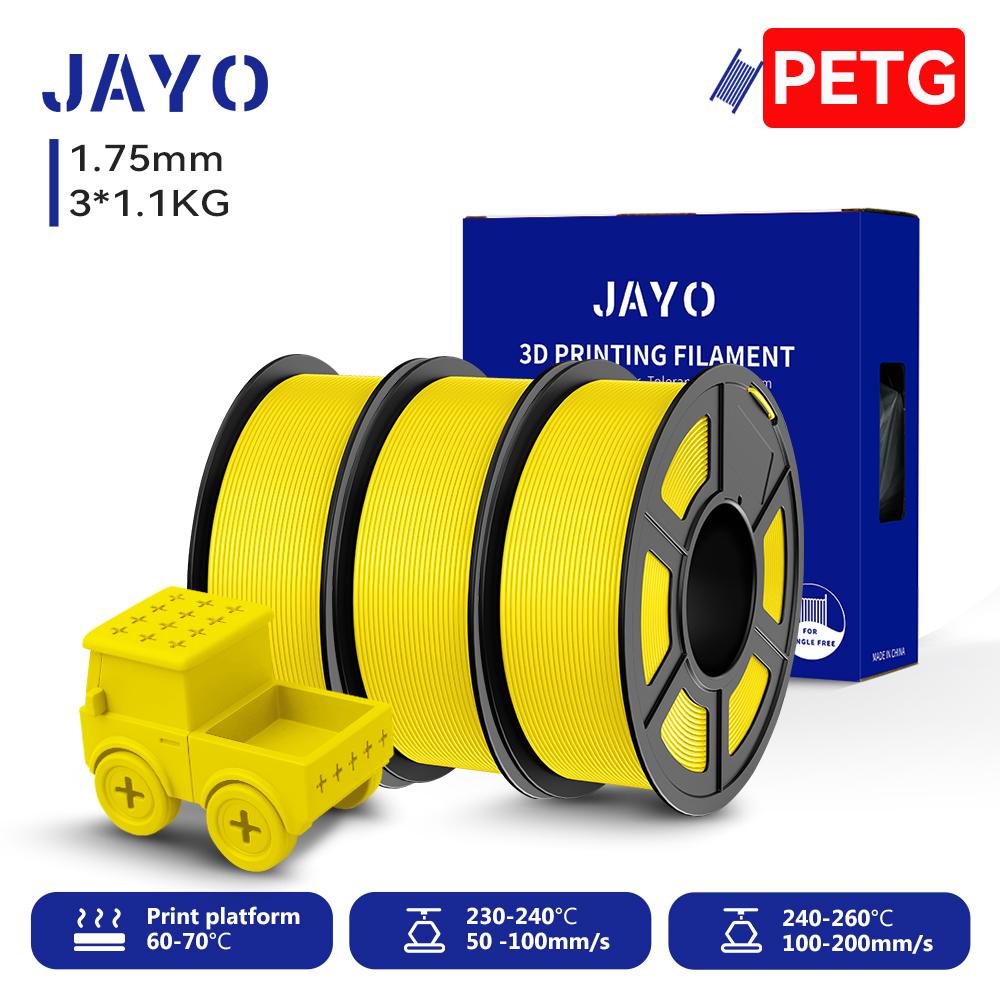 JAYO 3Rolls 3D PETG / High Speed Matte PETG 3D Filament 1.75mm 30mm/s - 600mm/s Print Range PETG 3D Printer Filament for 3D
