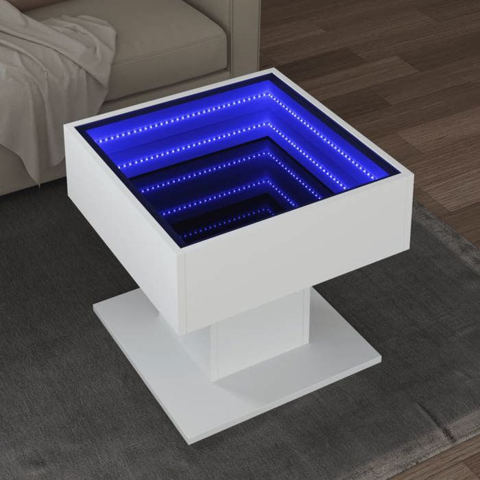 VidaXL Coffee Table with White LED 50x50x45 Cm Engineered Wood 847525