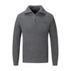 Men Fall Winter Sweater Lapel Loose Half Zipper Long Sleeves Mid Length Solid