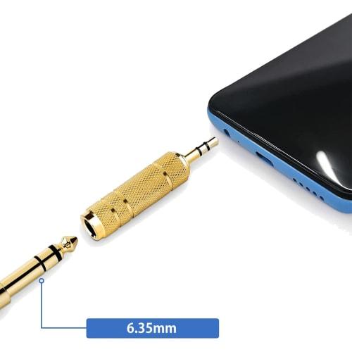 6.35mm To 3.5mm Adapter (1 Piece) Stereo Standard Plug To Stereo Mini Plug, Gold Plated, for Headphones, Microphones, Instruments, Etc.