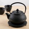 CAST IRON KETTLE 0.8L TEAPOT SET 2x CUPS STAND BLACK